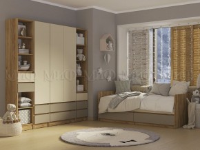 ЧЕЛСИ Color Кровать с ящиками 800 с настилом ЛДСП (Слоновая кость/Глиняный серый/Дуб крафт) в Добрянке - dobryanka.ok-mebel.com | фото 2