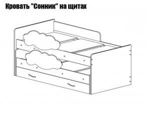 Кровать выкатная Соник на щитах (800*1600) с бортиком + ящик в Добрянке - dobryanka.ok-mebel.com | фото 2