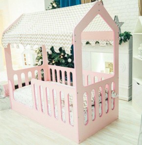 Кровать-домик без ящика 800*1600 (Розовый) в Добрянке - dobryanka.ok-mebel.com | фото