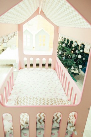 Кровать-домик без ящика 800*1600 (Розовый) в Добрянке - dobryanka.ok-mebel.com | фото 3