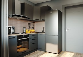 Кухня угловая Антрацит 2200х1000 (Стол. 38мм) в Добрянке - dobryanka.ok-mebel.com | фото