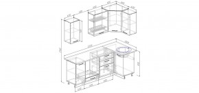 Кухня угловая Антрацит 2200х1000 (Стол. 38мм) в Добрянке - dobryanka.ok-mebel.com | фото 2