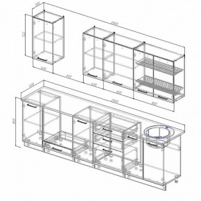 Кухонный гарнитур Антрацит 2800 (Стол. 26мм) в Добрянке - dobryanka.ok-mebel.com | фото 2