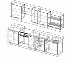 Кухонный гарнитур Антрацит 3000 (Стол. 26мм) в Добрянке - dobryanka.ok-mebel.com | фото 2