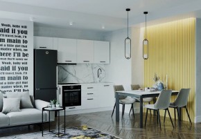 Кухонный гарнитур Белый Глянец 2550 (Стол. 38мм) в Добрянке - dobryanka.ok-mebel.com | фото