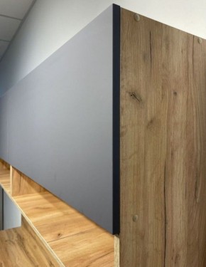 Кухонный гарнитур «Монако» 2.0 м Серия 2 МДФ с фрезеровкой (Дуб Золотой/Графит) в Добрянке - dobryanka.ok-mebel.com | фото 6