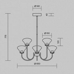 Люстра на штанге Maytoni Dynasty MOD402PL-L20BS3K в Добрянке - dobryanka.ok-mebel.com | фото 6