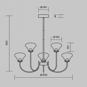 Люстра на штанге Maytoni Dynasty MOD402PL-L30BS3K в Добрянке - dobryanka.ok-mebel.com | фото 4