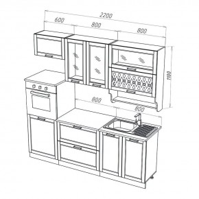 МИЛАНО Кухонный гарнитур 2,2 м Компоновка №3 (Орех) в Добрянке - dobryanka.ok-mebel.com | фото 2