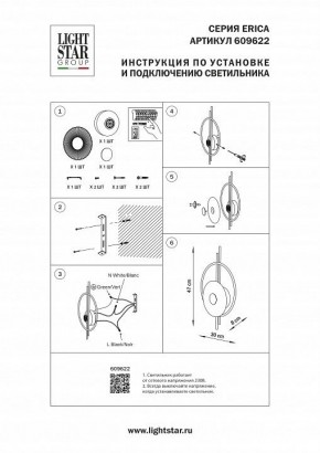 Накладной светильник Lightstar Erica 609622 в Добрянке - dobryanka.ok-mebel.com | фото 4