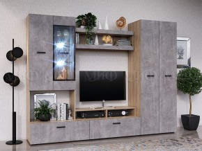 Нэнси New Центральная секция (ЛДСП) Бетон светлый/Сонома в Добрянке - dobryanka.ok-mebel.com | фото 2