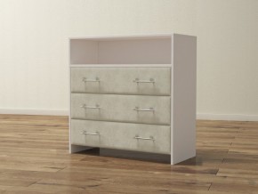 PROxSON Комод Varna (ЛДСП Белая+ткань Белый/Savana Milk (молочный)) 90x40 в Добрянке - dobryanka.ok-mebel.com | фото
