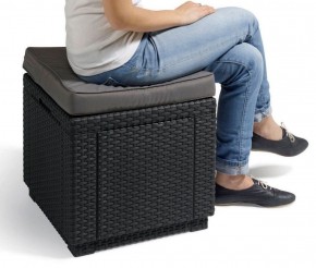 Пуфик Куб с подушкой (Cube with cushion) графит - прохладный серый в Добрянке - dobryanka.ok-mebel.com | фото 2