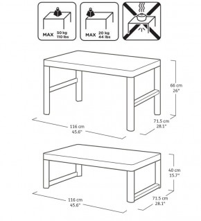 Раскладной стол Лион с регулируемой высотой столешницы (Lyon rattan table) графит (h400/650) в Добрянке - dobryanka.ok-mebel.com | фото 3