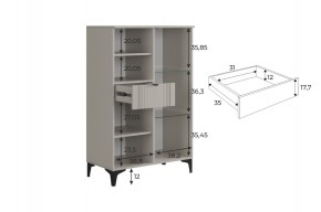 РИЧ Комод 2 со стеклом в Добрянке - dobryanka.ok-mebel.com | фото 3