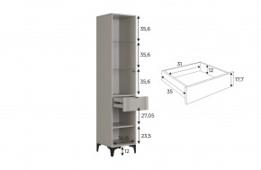РИЧ Шкаф однодверный со стеклом в Добрянке - dobryanka.ok-mebel.com | фото 3