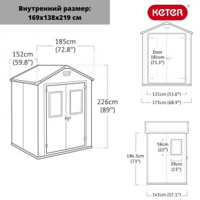 Сарай Манор 6*5 TWF (два окна на фасаде) MANOR 6x5 DD (two windows at the front) в Добрянке - dobryanka.ok-mebel.com | фото 2