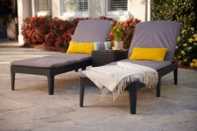 Шезлонг Джайпур с матрасом (Jaipur Sun lounger (with cushion)) графит в Добрянке - dobryanka.ok-mebel.com | фото 3