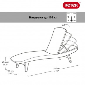 Шезлонг Пацифик (Pacific) графит в Добрянке - dobryanka.ok-mebel.com | фото 2