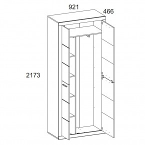 Шкаф 2D OSKAR , цвет дуб Санремо в Добрянке - dobryanka.ok-mebel.com | фото 4