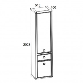 Шкаф 2D1S, MAGELLAN, цвет Сосна винтаж в Добрянке - dobryanka.ok-mebel.com | фото 2