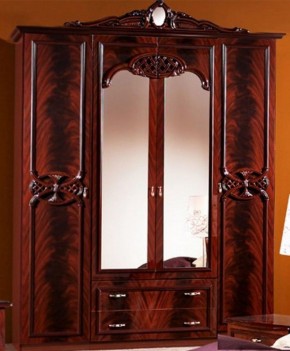Шкаф 4-х дверный с зеркалами (03.144) Ольга (могано) в Добрянке - dobryanka.ok-mebel.com | фото 1