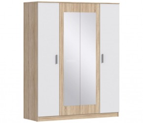 Шкаф 4х дверный с зеркалами Уют СБ-2750/1 (Дуб Сонома/Белый) в Добрянке - dobryanka.ok-mebel.com | фото