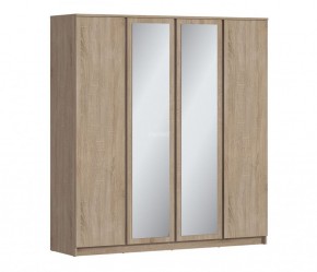 Шкаф 4х дверный с зеркалами Веста СБ-3082 (Дуб Сонома) в Добрянке - dobryanka.ok-mebel.com | фото