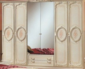 Шкаф 6-и дверный с зеркалами (01.146) Роза (беж) в Добрянке - dobryanka.ok-mebel.com | фото