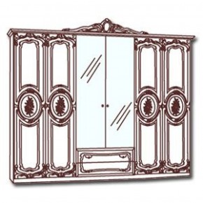 Шкаф 6-и дверный с зеркалами (01.146) Роза (беж) в Добрянке - dobryanka.ok-mebel.com | фото 3