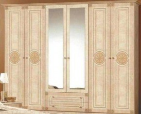 Шкаф 6-и дверный с зеркалами (02.146) Рома (беж) в Добрянке - dobryanka.ok-mebel.com | фото