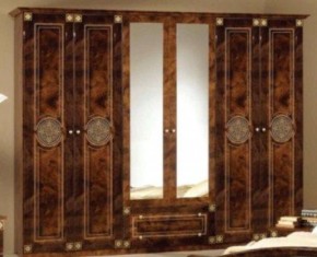 Шкаф 6-и дверный с зеркалами (02.146) Рома (орех) в Добрянке - dobryanka.ok-mebel.com | фото