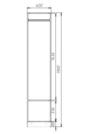 Шкаф для Одежды ЭШ1-РП-19-4 (ручка профильная) серия "Экон" в Добрянке - dobryanka.ok-mebel.com | фото 2