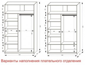 Шкаф-купе 1400 серии SOFT D6+D6+B2+PL3 (2 ящика+2штанги) профиль «Капучино» в Добрянке - dobryanka.ok-mebel.com | фото 7