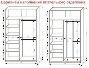 Шкаф-купе 1400 серии SOFT D6+D6+B2+PL3 (2 ящика+2штанги) профиль «Капучино» в Добрянке - dobryanka.ok-mebel.com | фото 8