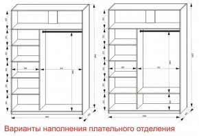 Шкаф-купе 1600 серии SOFT D6+D6+B2+PL3 (2 ящика+2штанги) профиль «Капучино» в Добрянке - dobryanka.ok-mebel.com | фото 8