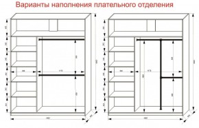 Шкаф-купе 1800 серии SOFT D6+D6+B2+PL3 (2 ящика+2штанги) профиль «Капучино» в Добрянке - dobryanka.ok-mebel.com | фото 8