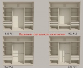 Шкаф-купе 2100 серии SOFT D7+D3+D3+B22+PL4 (по 2 ящика лев/прав+2штанги) профиль «Капучино» в Добрянке - dobryanka.ok-mebel.com | фото 6