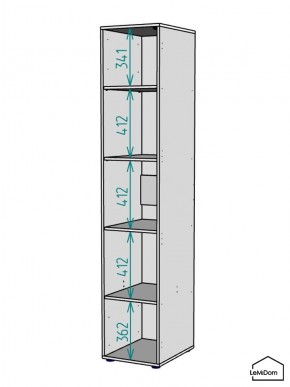 Шкаф Linnea MHR-1-2 2050х400х510 (ДВ-М 11.1.25) в Добрянке - dobryanka.ok-mebel.com | фото 3