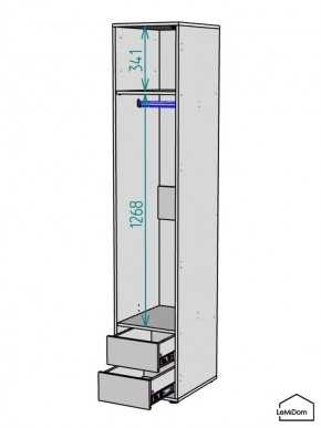 Шкаф Linnea MHR-1-3 2050х400х510 (ДВ-М 11.1.25) в Добрянке - dobryanka.ok-mebel.com | фото 3
