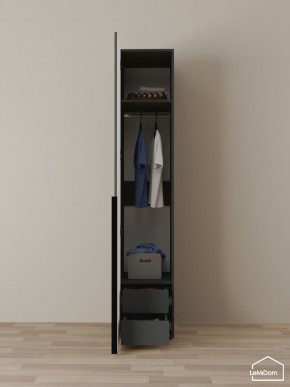 Шкаф Linnea MHR-1-3 2050х400х510 (Графит-М 11.1.25) в Добрянке - dobryanka.ok-mebel.com | фото 3
