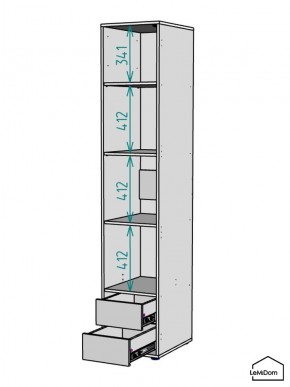 Шкаф Linnea MHR-1PO-4 2050х400х510 (Белый-М 11.1.1) в Добрянке - dobryanka.ok-mebel.com | фото 3