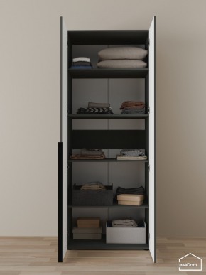 Шкаф Linnea MHR-2-2 2050х800х510 (Графит-М 11.1.25) в Добрянке - dobryanka.ok-mebel.com | фото 4