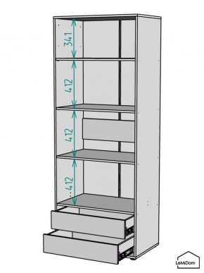 Шкаф Linnea MHR-2-4 2050х800х510 (Графит-М 11.1.25) в Добрянке - dobryanka.ok-mebel.com | фото 3