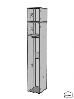 Шкаф с антресолью Linnea MHR-1A-1 2450х400х510 (Белый-М 11.1.1) в Добрянке - dobryanka.ok-mebel.com | фото 3