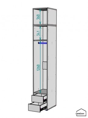 Шкаф с антресолью Linnea MHR-1A-3 2450х400х510 (Белый-М 11.1.1) в Добрянке - dobryanka.ok-mebel.com | фото 3