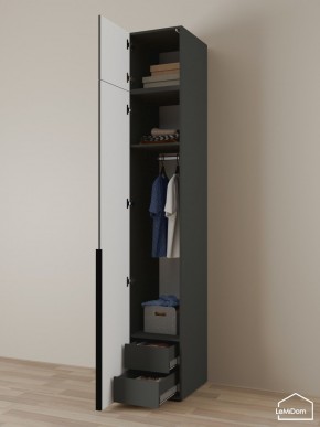 Шкаф с антресолью Linnea MHR-1A-3 2450х400х510 (Графит-М 11.1.25) в Добрянке - dobryanka.ok-mebel.com | фото 5