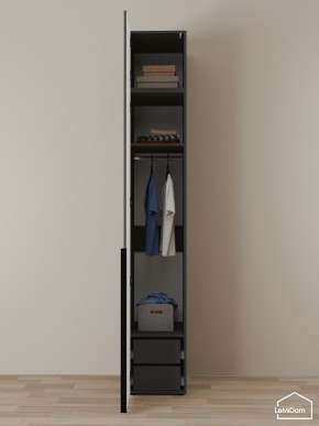 Шкаф с антресолью Linnea MHR-1A-3 2450х400х510 (Графит-М 11.1.25) в Добрянке - dobryanka.ok-mebel.com | фото 6