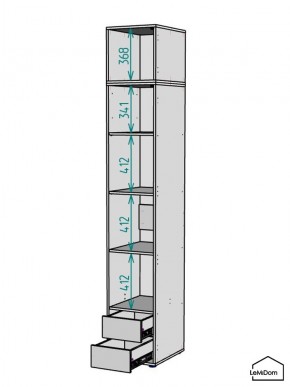 Шкаф с антресолью Linnea MHR-1A-4 2450х400х510 (Белый-М 11.1.1) в Добрянке - dobryanka.ok-mebel.com | фото 3