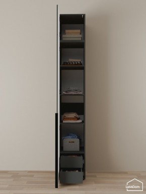 Шкаф с антресолью Linnea MHR-1A-4 2450х400х510 (Графит-М 11.1.25) в Добрянке - dobryanka.ok-mebel.com | фото 4